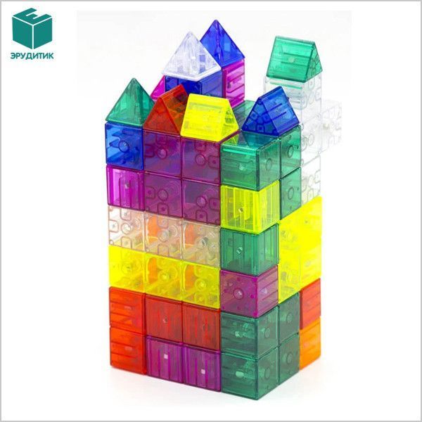 Магнітні блоки із завданнями Кубики Сома 68 деталі YJ Magnetic Cube Blocks YJ9005 фото