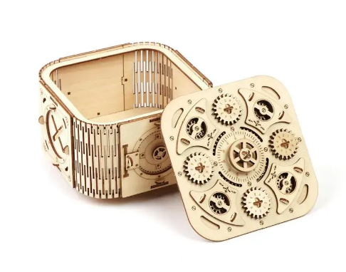 Головоломка квест-бокс Cкринька для скарбів wooden kit Geared Safe Secret Treasure Box 473465 фото