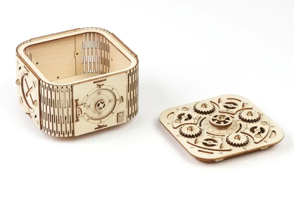 Головоломка квест-бокс Cкринька для скарбів wooden kit Geared Safe Secret Treasure Box 473465 фото