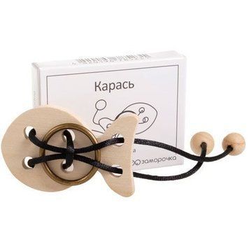 Дерев'яна кишенькова головоломка Карась ЗАМОРОЧКА 5022 фото