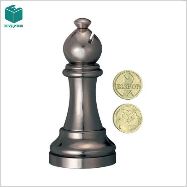 Металева головоломка для дорослих Слон (Офіцер) Chess Puzzles black 473678 фото