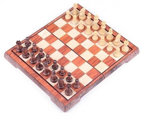 Магнітні шахи під дерево Chess magnetic wood-plastic 36 x 31 см 3520L фото