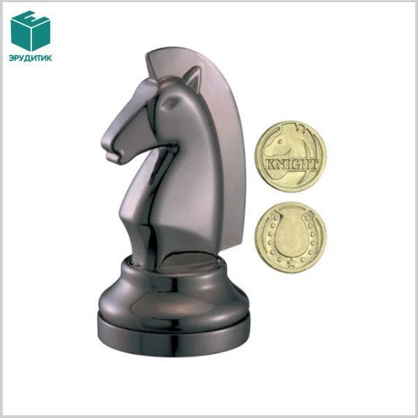Металева головоломка для дорослих Кінь Chess Puzzles black 473677 фото