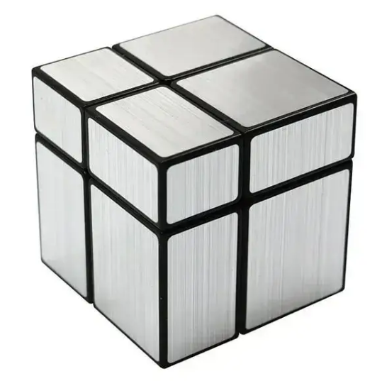 Зеркальний кубик рубика YJ 2х2 Mirror Cube black silver YJ8380s фото