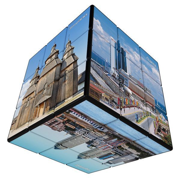 Кубик рубіка V-CUBE 3х3 Ukraine Брендовий кубик Міста України 00.0385 фото